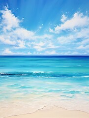 Obraz premium Turquoise Bliss: Captivating Caribbean Shorelines with Pristine White Sands and Breathtaking Blue Waters