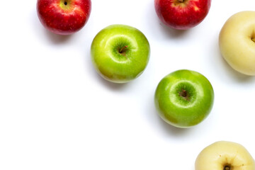 Fresh apples on white background.