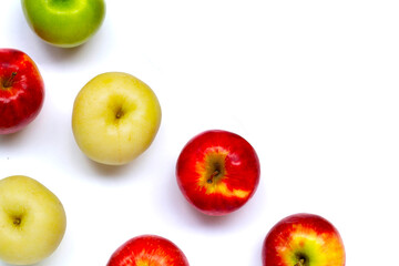 Fresh apples on white background.