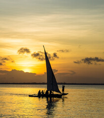 sailboat at sunset