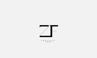 Alphabet letters Initials Monogram logo ZF FZ Z F