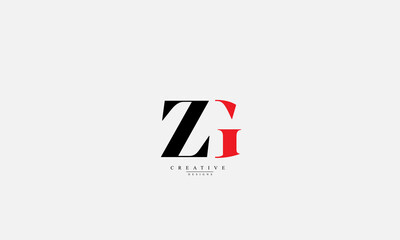 Alphabet letters Initials Monogram logo ZG GZ Z G