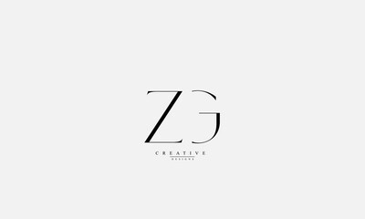 Alphabet letters Initials Monogram logo ZG GZ Z G