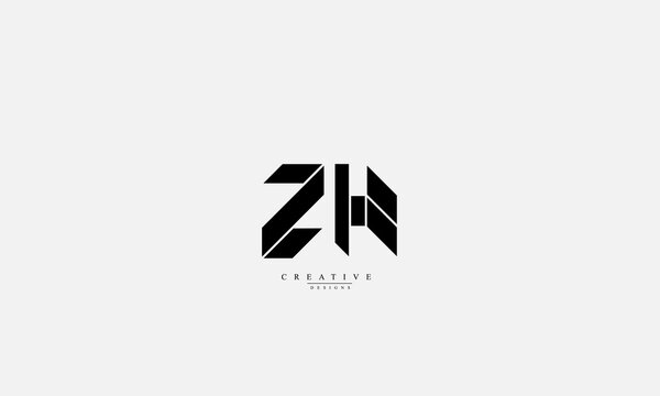 Alphabet letters Initials Monogram logo ZH HZ Z H