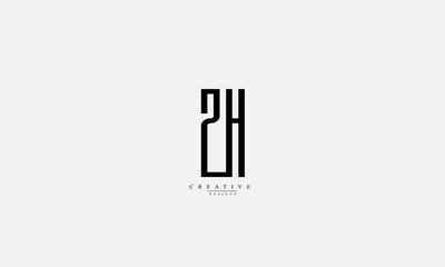 Alphabet letters Initials Monogram logo ZH HZ Z H