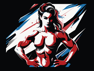 bodybuilding girl on background