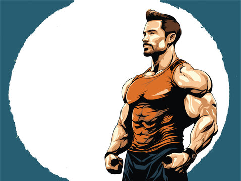bodybuilding man on background