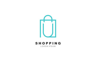 U Letter shopping bag insulated logo template for symbol of business identity