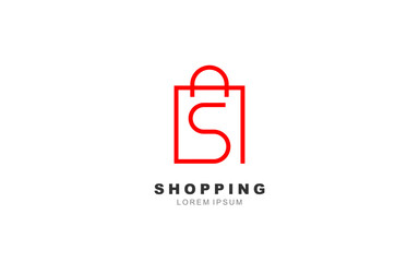 S Letter shopping bag insulated logo template for symbol of business identity