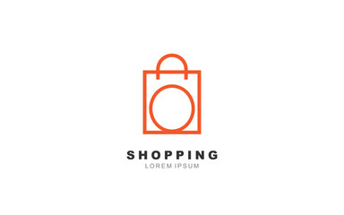 O Letter shopping bag insulated logo template for symbol of business identity