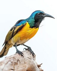 the Olive-backed Sunbird standing on the wood branch AI Generative