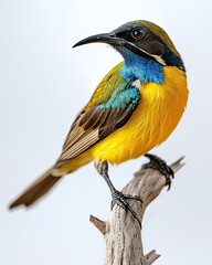 Fototapeta premium the Olive-backed Sunbird isolated on white AI Generative