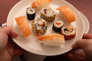 sushi on a plate
