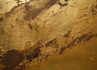 A gold painted wall with some paint on it. Generative AI.