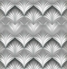 A gray and white background with a lot of flowers. Generative AI.