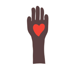 Hands holding heart, giving and sharing love to people