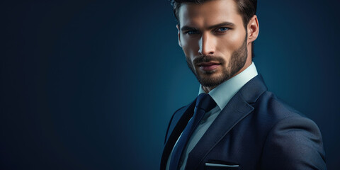 Arresting eyes of a businessman in a suit