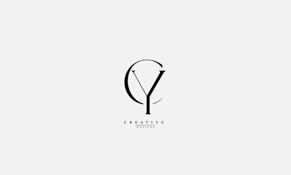 Alphabet letters Initials Monogram logo YC CY Y C