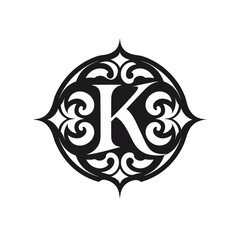 abstract design element letter K logo tattoo
