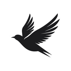 silhouette of a dove bird logo black and white silhouette