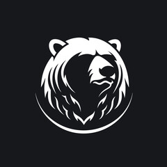 bear head vector logo black and white silhouette