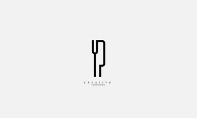 Alphabet letters Initials Monogram logo YP PY Y P
