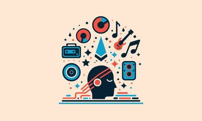 illustration of a music background