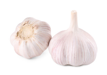 Heads of fresh garlic isolated on white