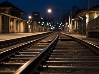 railway in the night