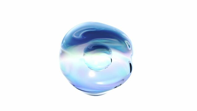 liquide fluid sphere with gradient on white background.