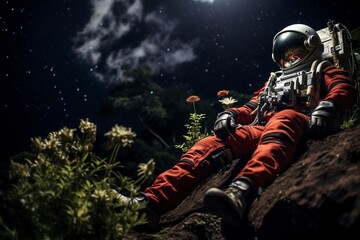 Fototapeta premium welder at work in the factory with generative ai