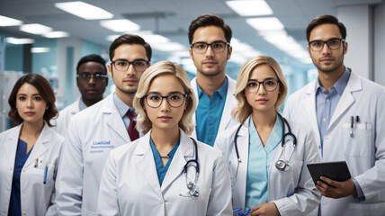 Fototapeta premium Female doctor physicians in medical uniform