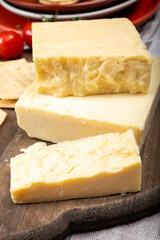 British cheeses collection, Scottish coloured and English matured cheddar cheeses
