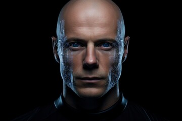 Obraz premium portrait of a robot man with generative ai