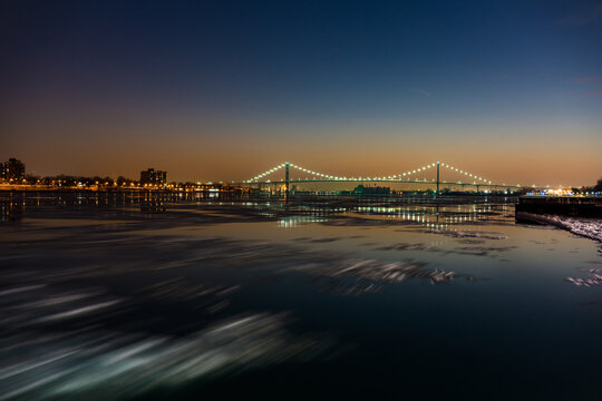 Suspension Bridge at Night