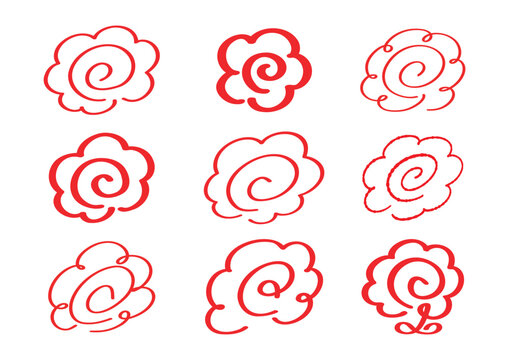 Cute and simple red pen "Hanamaru" mark (you did your best mark) set　かわいくてシンプルな赤ペンの花まるセット
