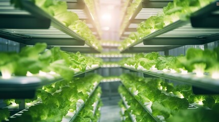 Healthy hydroponic vegetables growing in plastic pipes filled with fertile water on Smart farm with a modern agricultural hydroponic system. The latest smart farming concept. generative Ai - obrazy, fototapety, plakaty