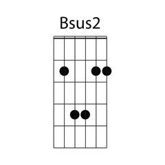 Bsus2 guitar chord icon