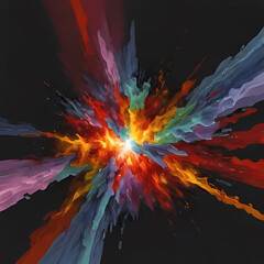 a vibrant and dynamic abstract background with a fusion of warm and cool colors, reminiscent of a cosmic explosion