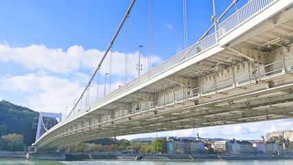 Hungary Budapest Buildings infrastructures bridges landmarks in the city along Rhine river and Danube river
