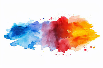Watercolor colorful paper texture brush paint vector isolated liquid splash on white background for art design tag. 