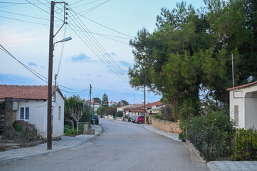 Fototapeta na wymiar village streets and houses in cyprus in winter 11