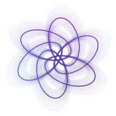 An abstract cut out transparent iridescent star burst design element.