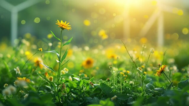 Green energy design for corporate business presentation alternative energy concept Generative AI  