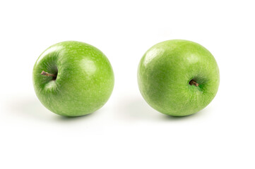 Green apples isolated on white background.

