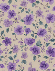 Fototapeta premium Lilac Flowers in Watercolour Design