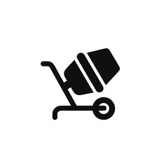 Concrete mixer icon isolated on transparent background