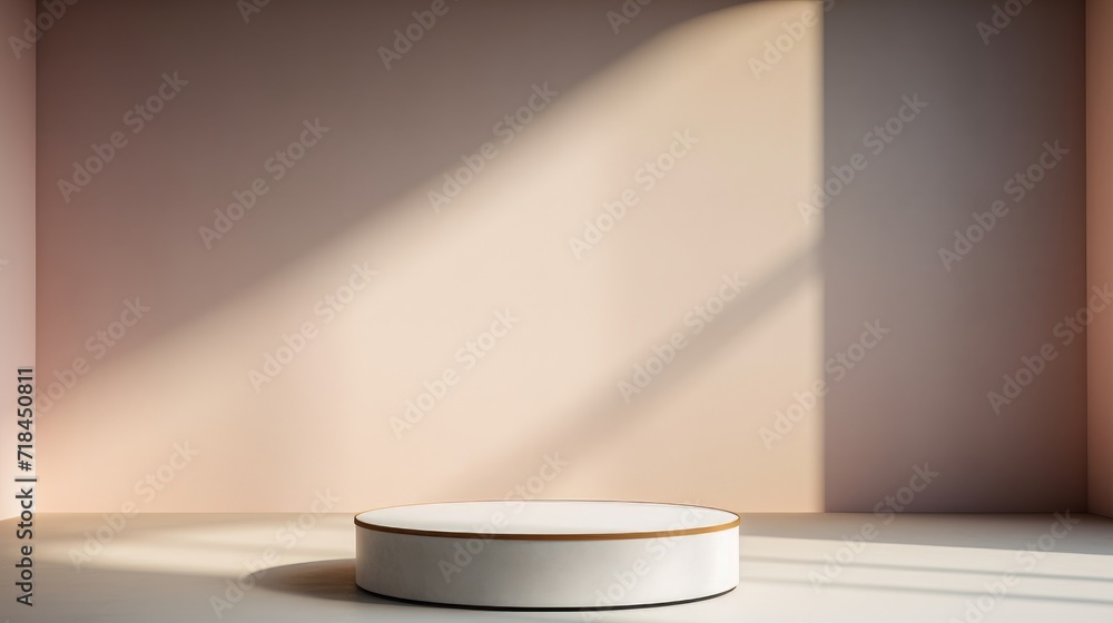 Poster a presentation podium isolated on a minimalist backdrop with gentle shadow and light contrast ai gen