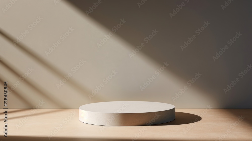 Poster a presentation podium isolated on a minimalist backdrop with gentle shadow and light contrast ai gen