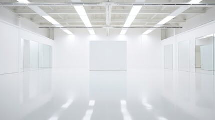 A pure white awe-inspiring product demonstration studio completely vacant  AI generated
